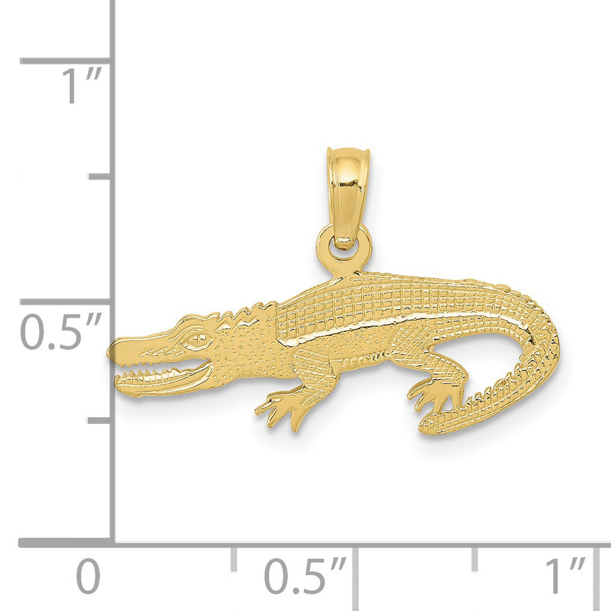 10k Yellow Gold Alligator Pendant, Detailed Crocodile Design, Wildlife Charm for Men and Unisex