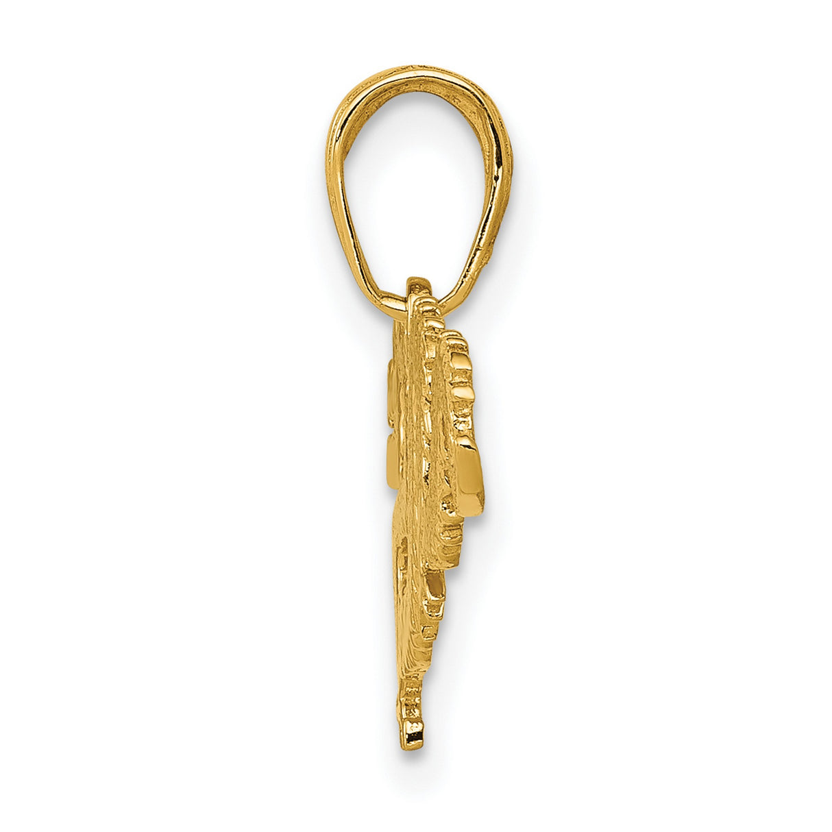 10k Yellow Gold Dragon Pendant with Serpentine Design, Mythical Asian Symbol of Strength and Power