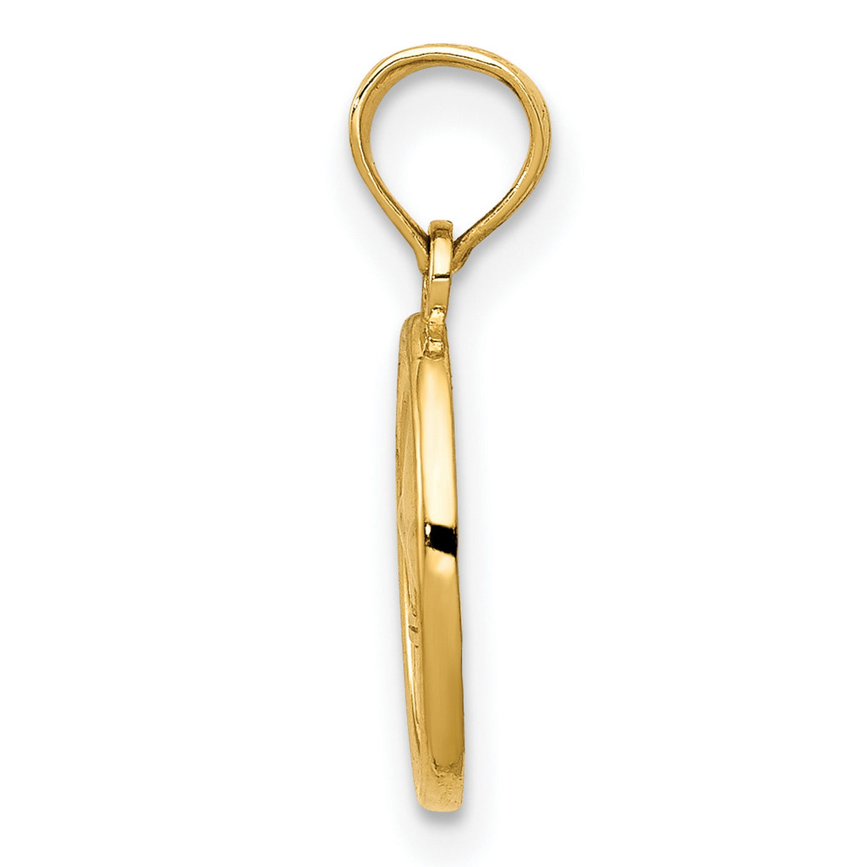 10k Yellow Gold Pendant with Raised Fleur-de-Lis Design, Classic French Symbol Charm