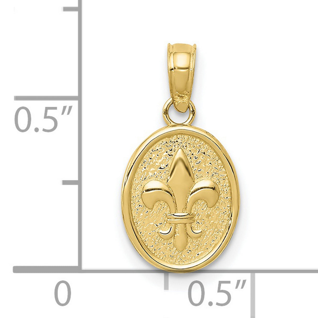 10k Yellow Gold Pendant with Raised Fleur-de-Lis Design, Classic French Symbol Charm