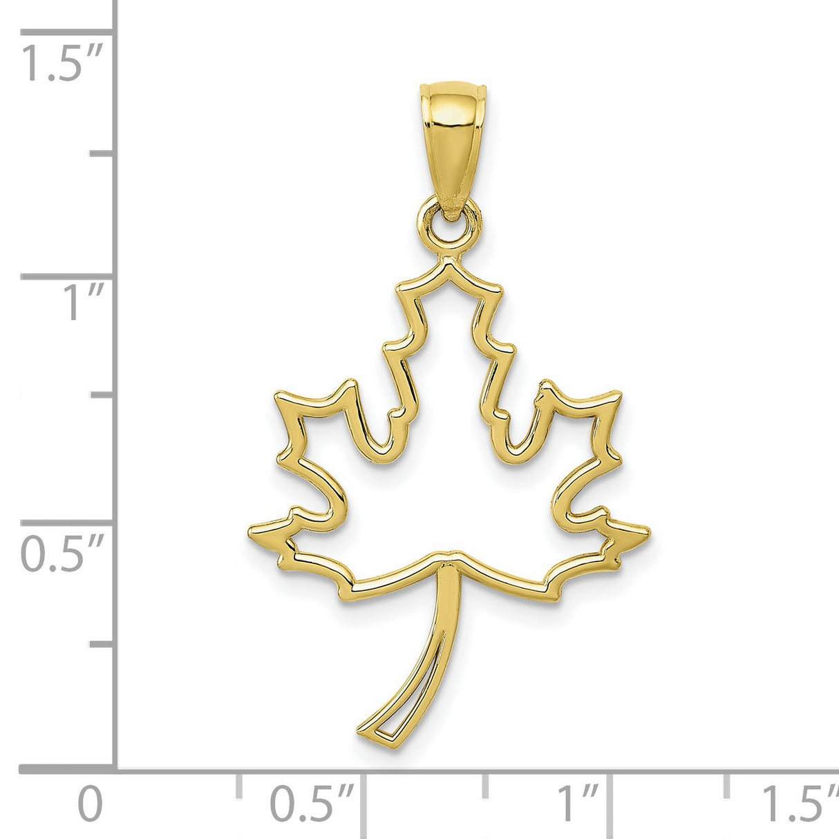 10k Yellow Gold Maple Leaf Pendant with Openwork Design, Nature Inspired Charm
