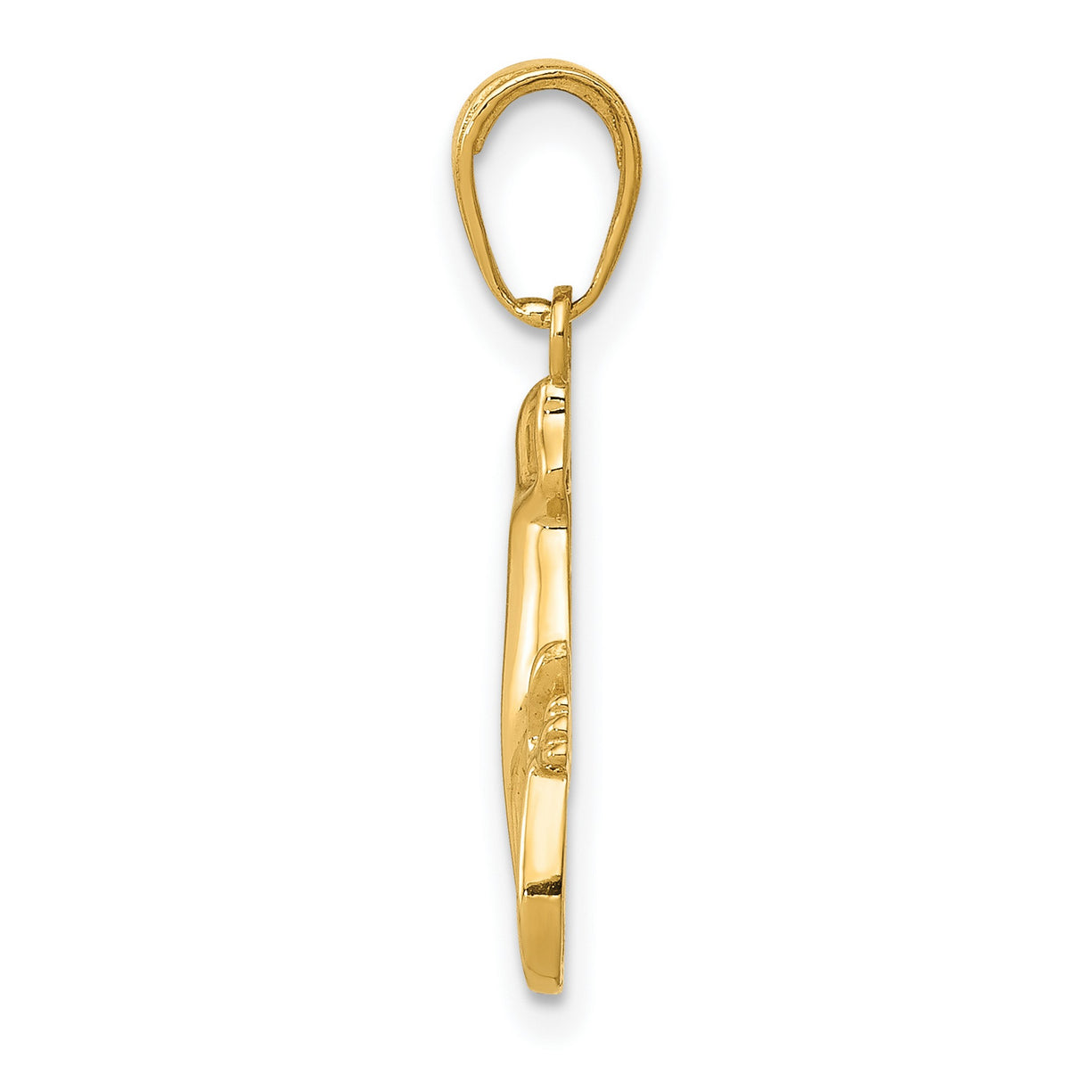 10k Yellow Gold Lizard Pendant, Polished Gecko Design, Unisex Animal Jewelry