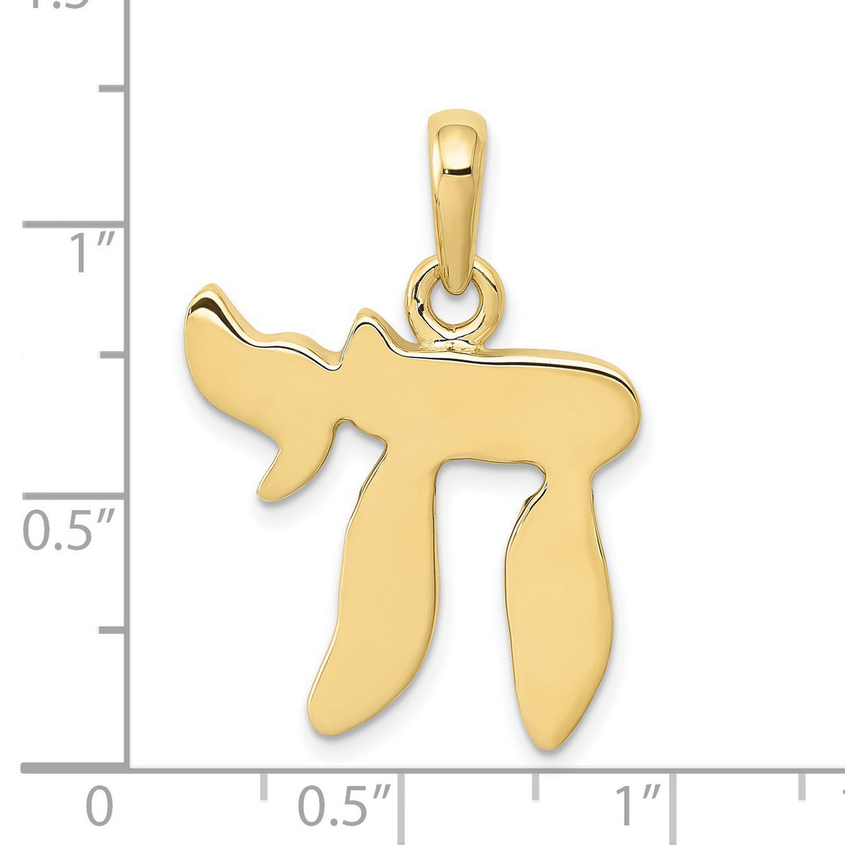 10k Yellow Gold Chai Pendant, Hebrew Symbol for Life, Unisex Jewish Charm