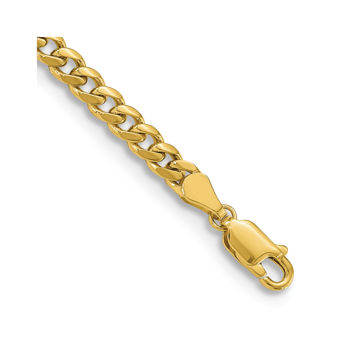 10K Yellow Gold 4.25 mm Polished Chain Bracelet, Solid alternate angle