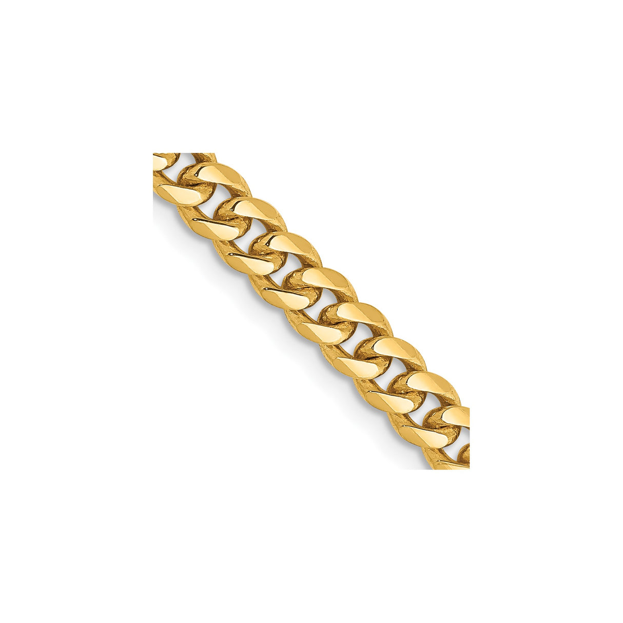 10K Yellow Gold 4.25 mm Polished Chain Necklace, Solid detail view