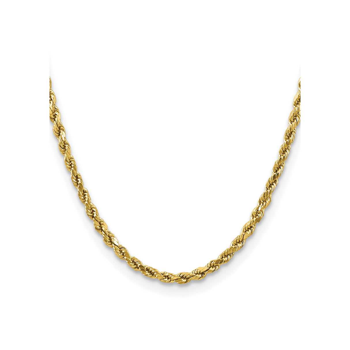 10K Yellow Gold 4 mm Rope Chain Necklace, Polished
