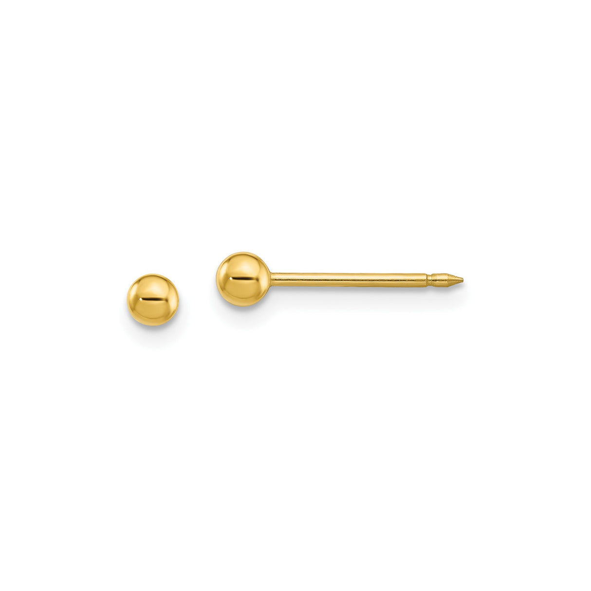 Stainless Steel Ball Stud Earrings, Polished Gold Sphere, Minimalist Unisex Style