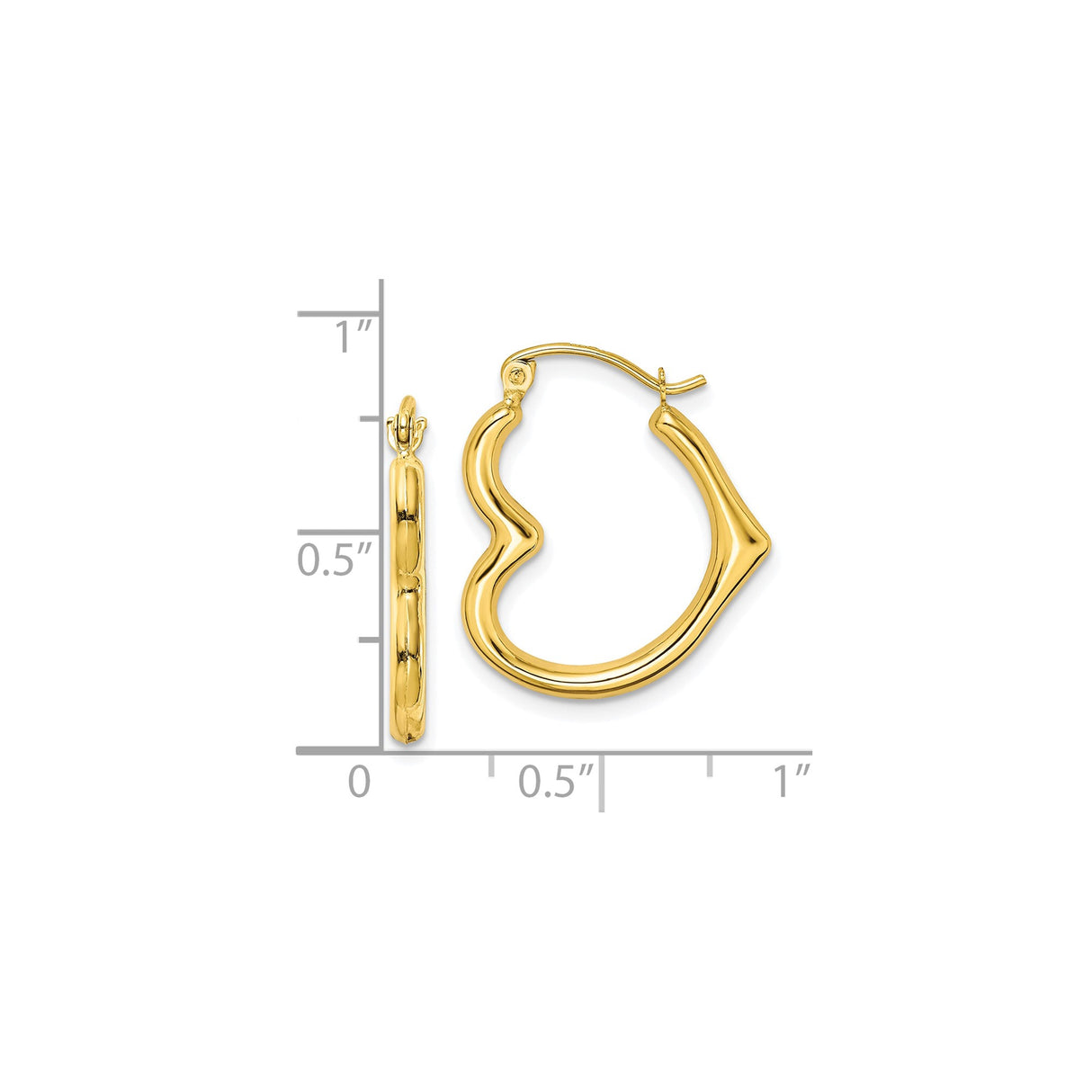 10k Yellow Gold Hoop Earrings, Bamboo Style Wavy Textured Design for Women