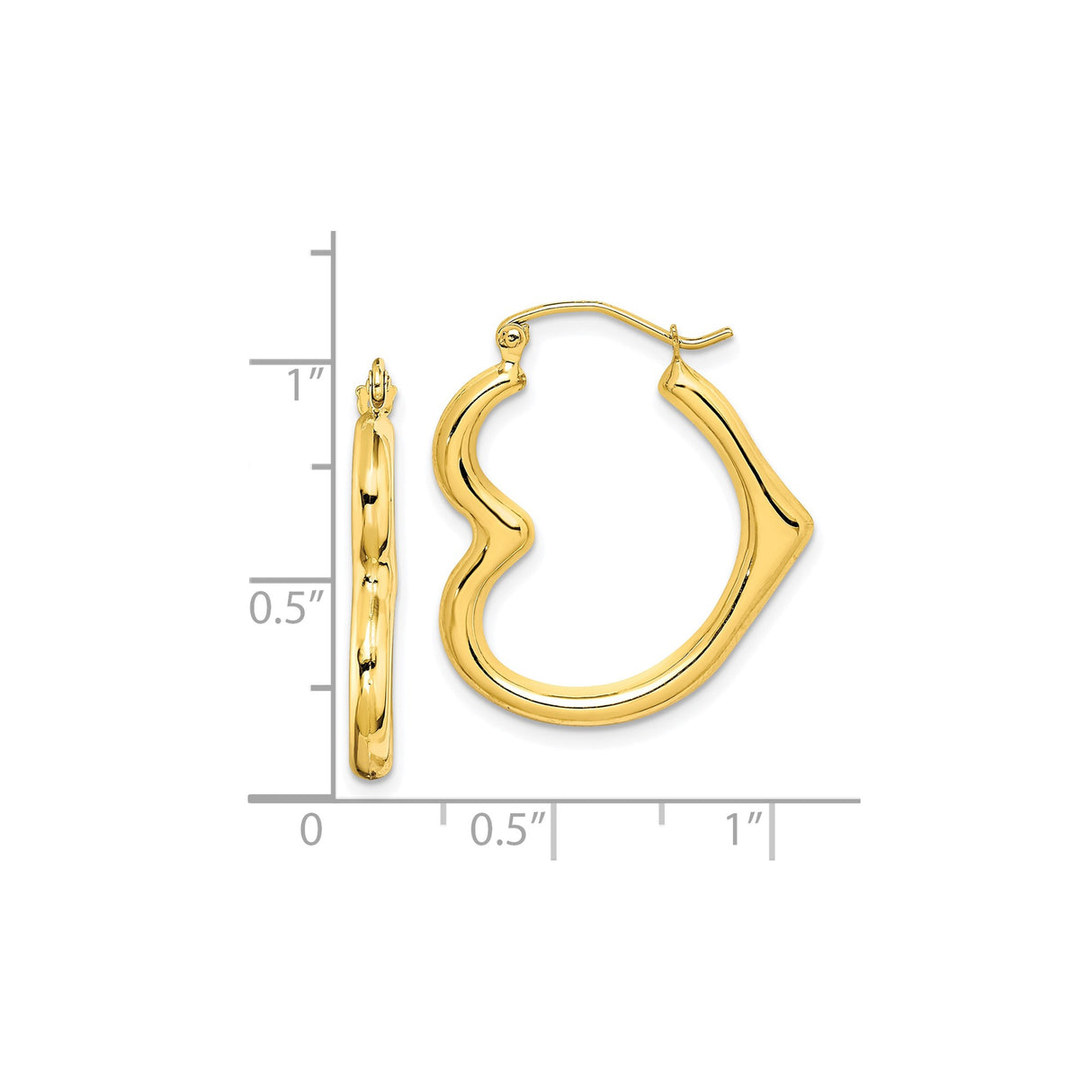 10k Yellow Gold Hoop Earrings, Wavy Bamboo Design, Lightweight Statement Jewelry for Women