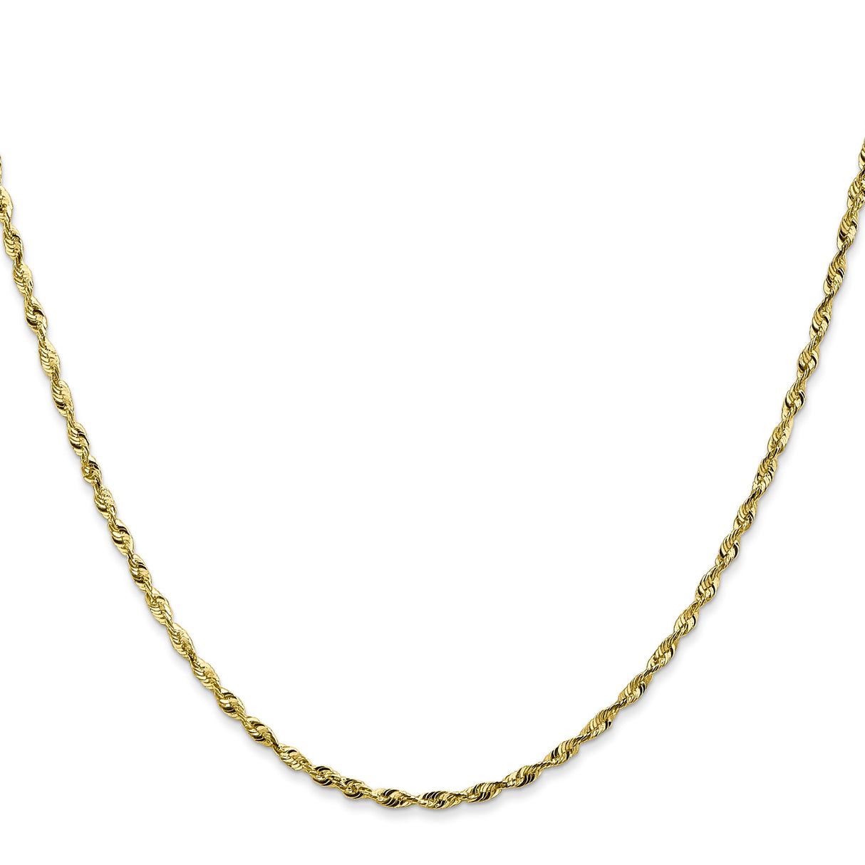 10K Yellow Gold 1.8 mm Rope Chain Necklace, Polished