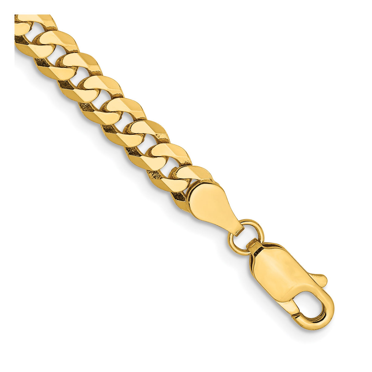 10K Yellow Gold 4.75 mm Curb Chain Anklet, Polished