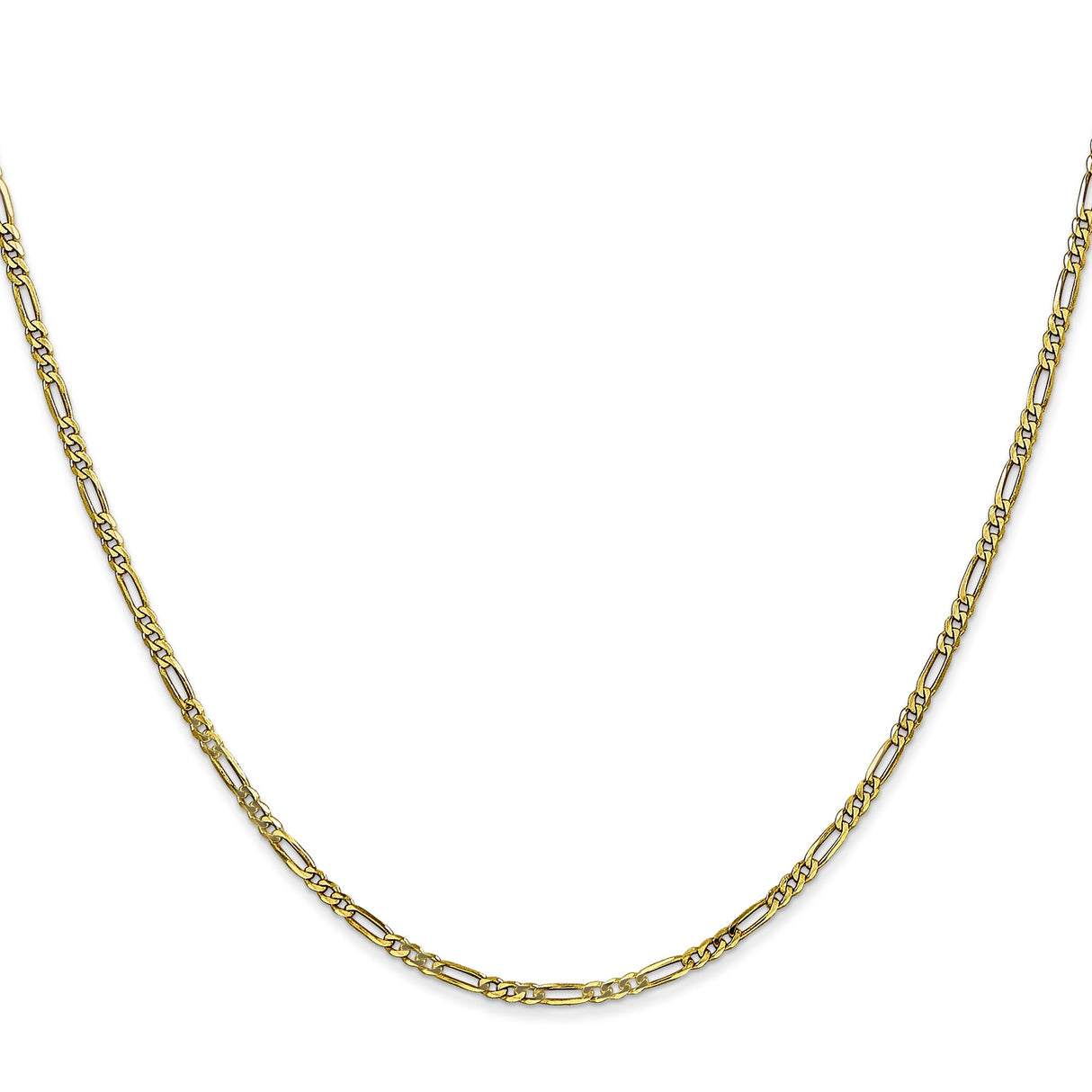 10K Yellow Gold 1.75 mm Figaro Chain Necklace, Polished