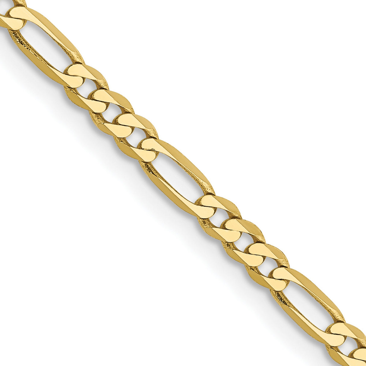 10K Yellow Gold 2.75 mm Figaro Chain Necklace, Polished detail view