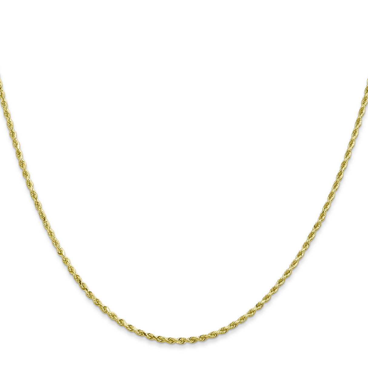 10K Yellow Gold 1.5 mm Rope Chain Necklace, Polished