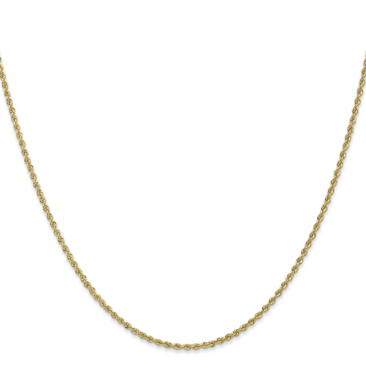 10K Yellow Gold 1.5 mm Rope Chain Necklace, Polished
