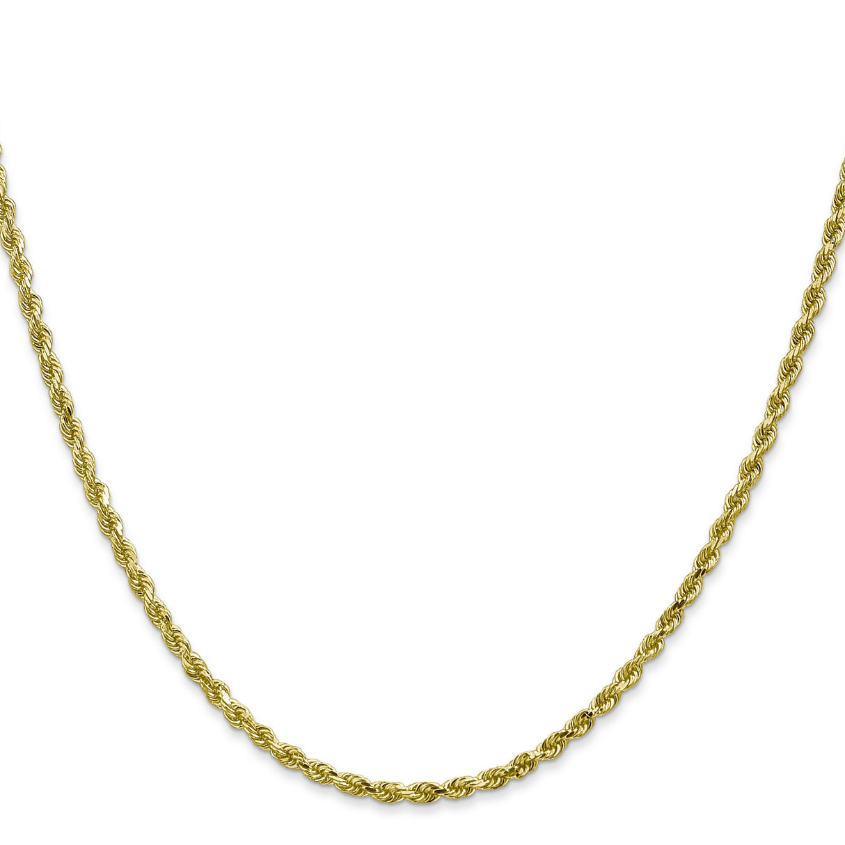 10K Yellow Gold 2.25 mm Rope Chain Necklace, Polished