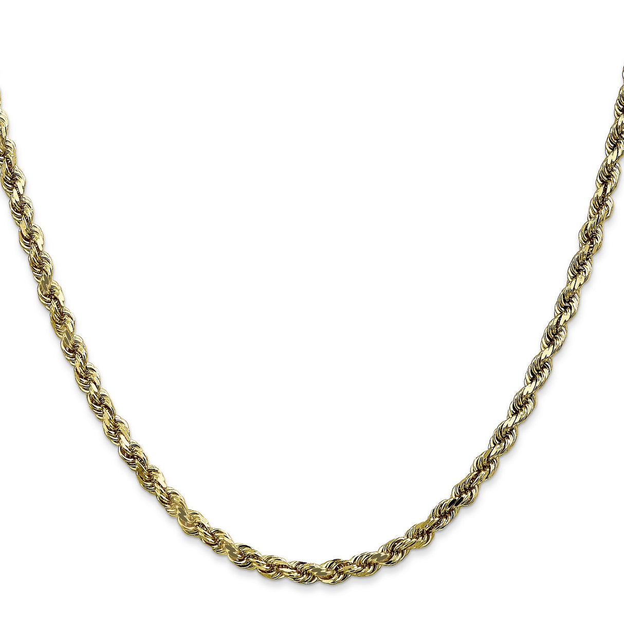10K Yellow Gold 3.5 mm Rope Chain Necklace, Polished