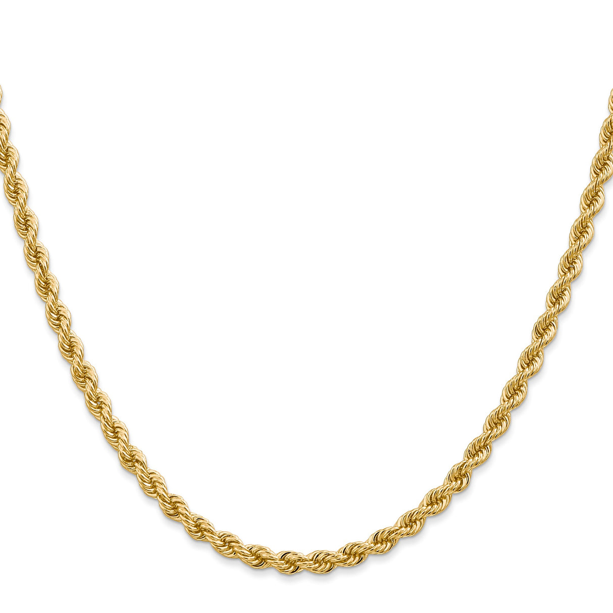 10K Yellow Gold 3.65 mm Rope Chain Necklace, Polished