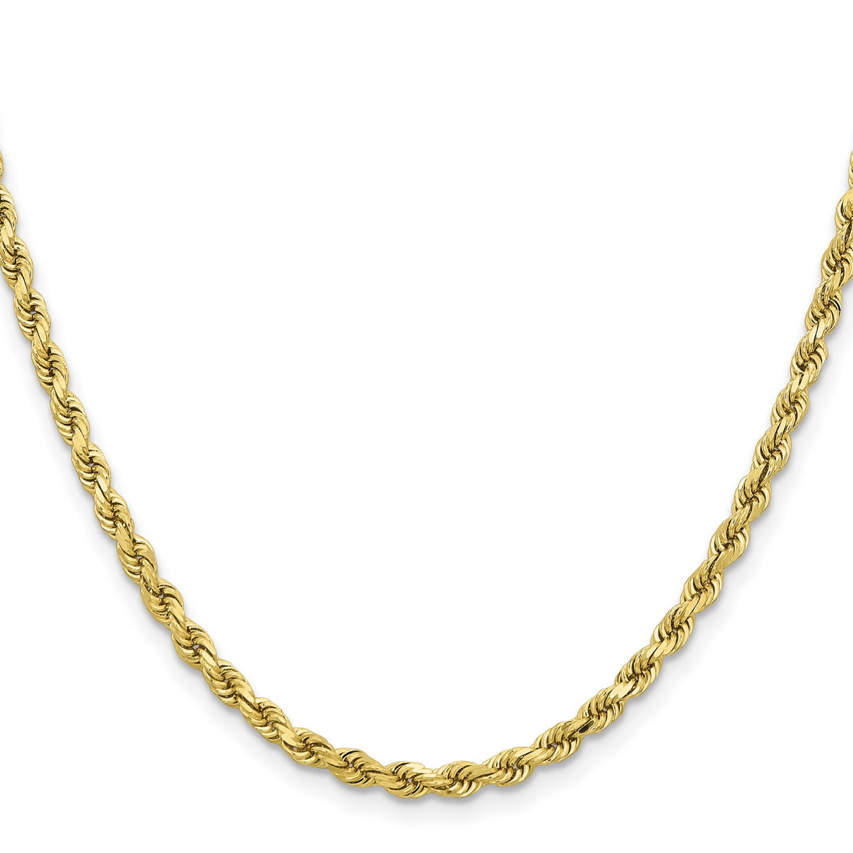 10K Yellow Gold 3.75 mm Rope Chain Necklace, Polished