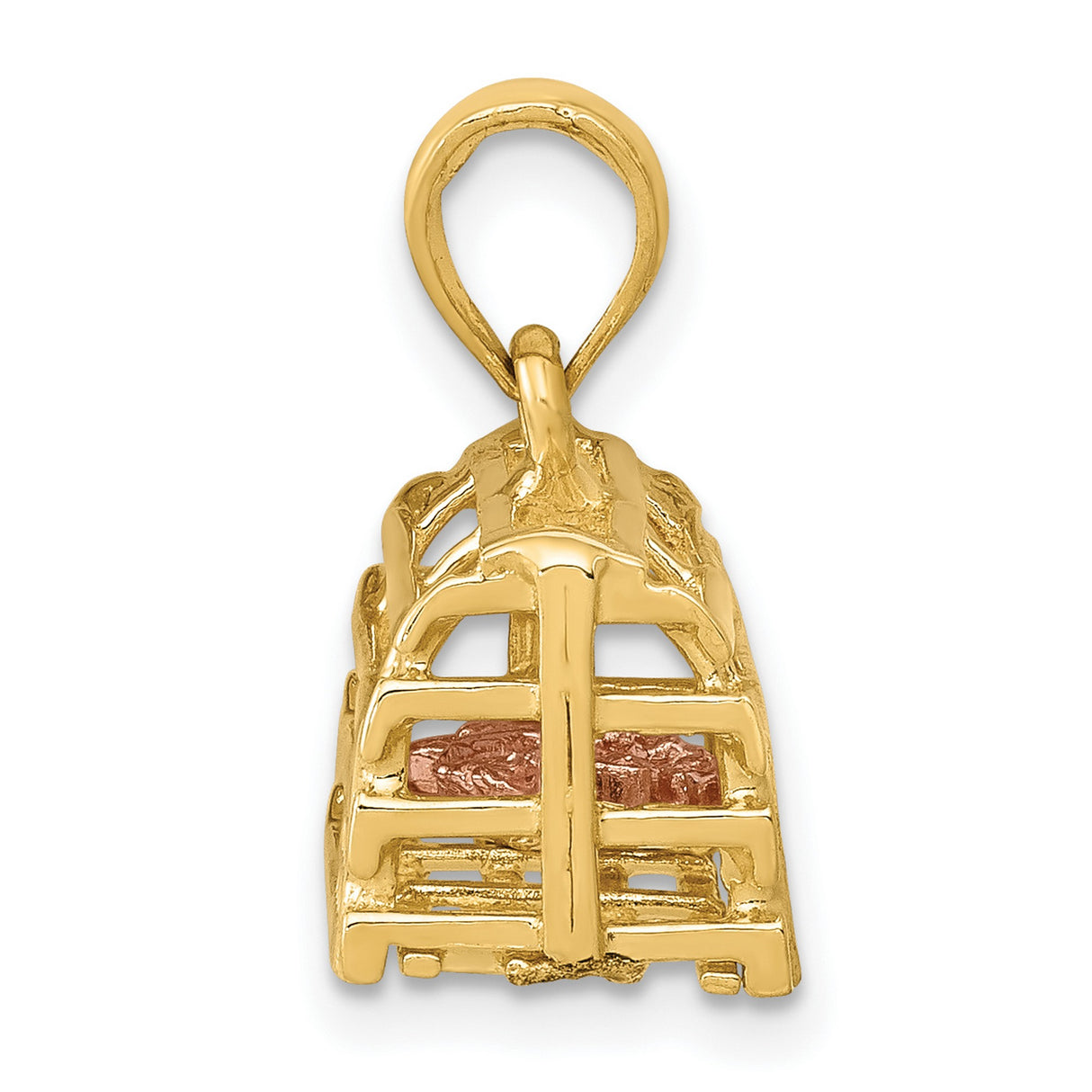 10k Two-Tone Gold Catchers Mask Pendant with Rose Gold Glove and Ball Detail