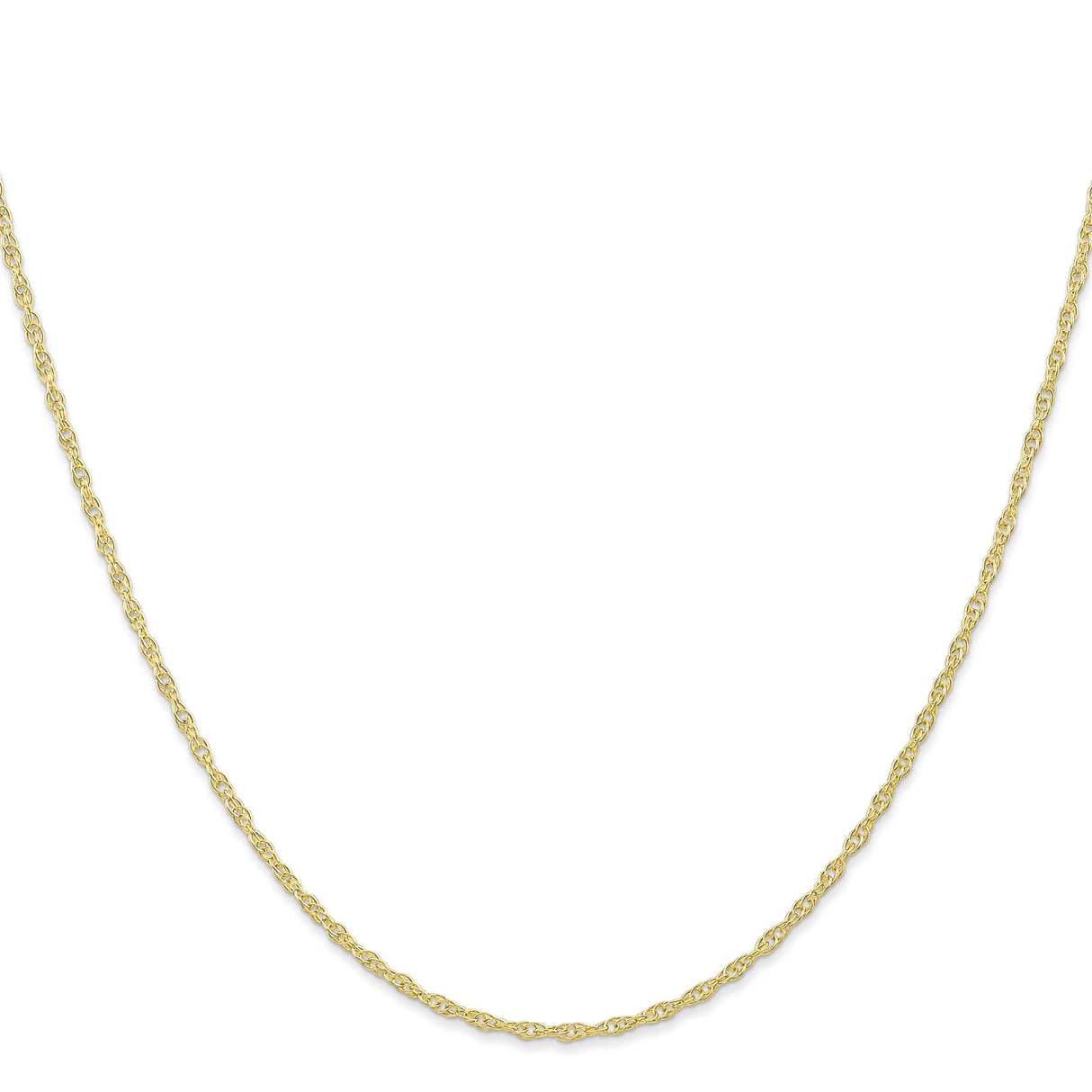 10K Yellow Gold 1.35 mm Polished Chain Necklace, Solid