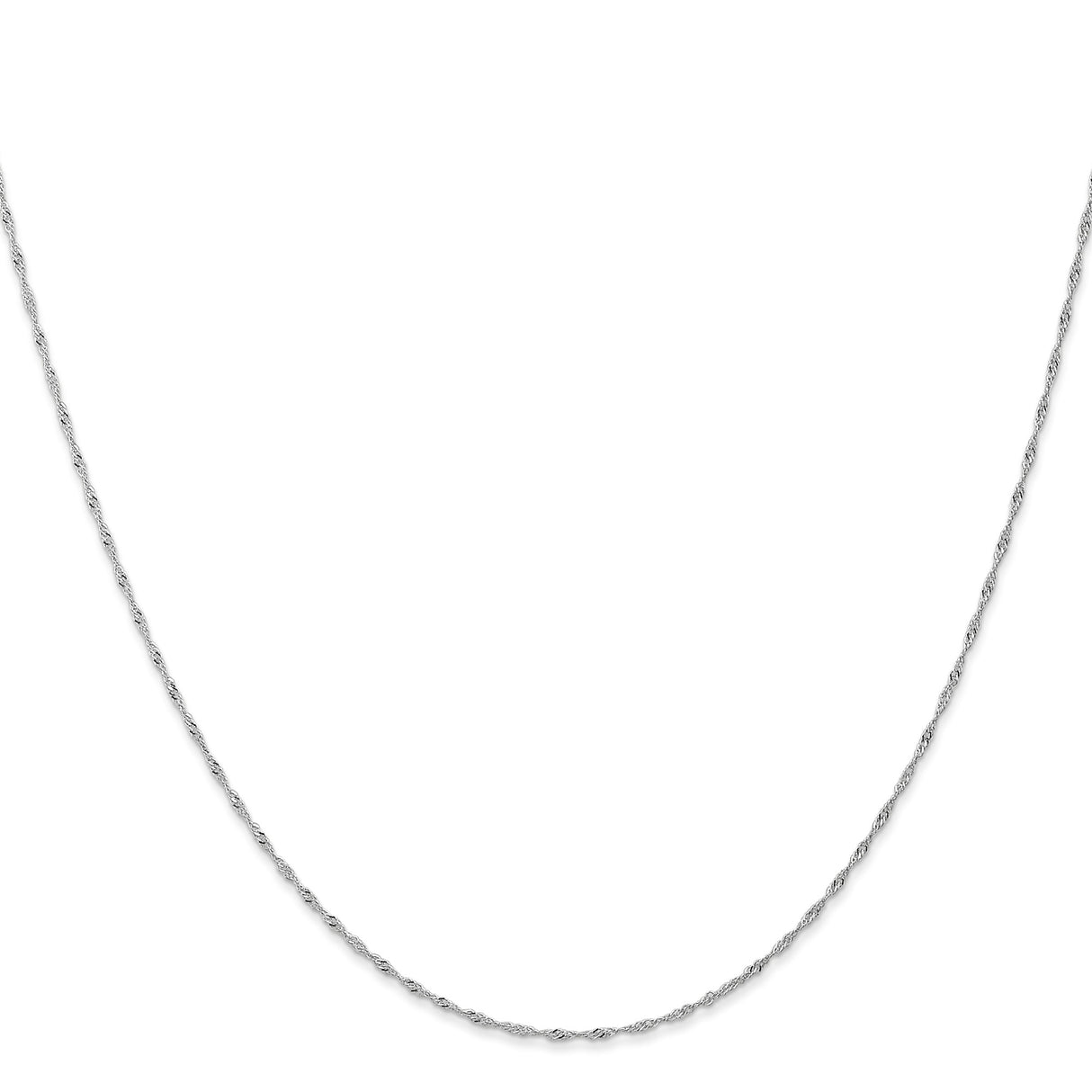 10K White Gold 1 mm Singapore Chain Necklace, Polished