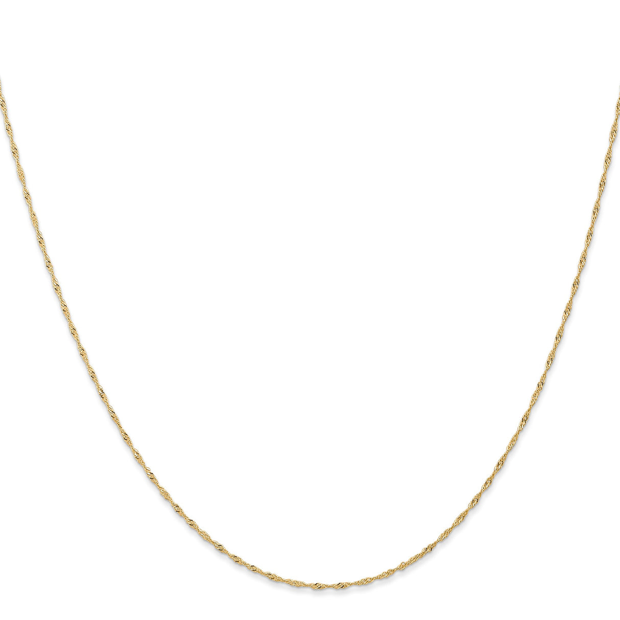 10K Yellow Gold 1 mm Singapore Chain Necklace, Polished