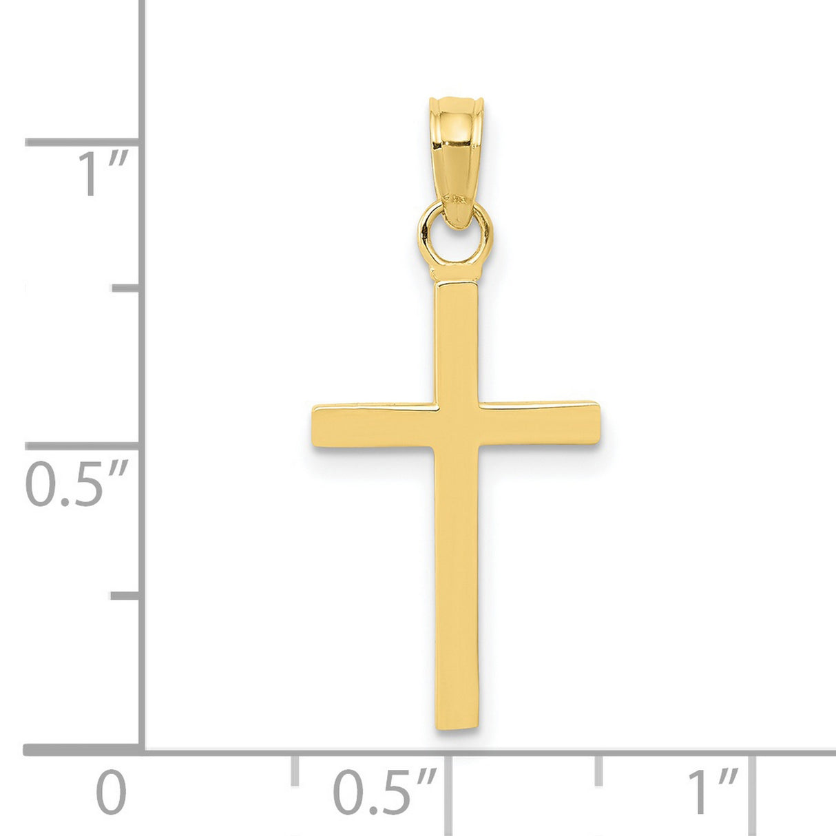 10k Yellow Gold Cross Pendant, Modern Minimalist Unisex Design for Men and Women
