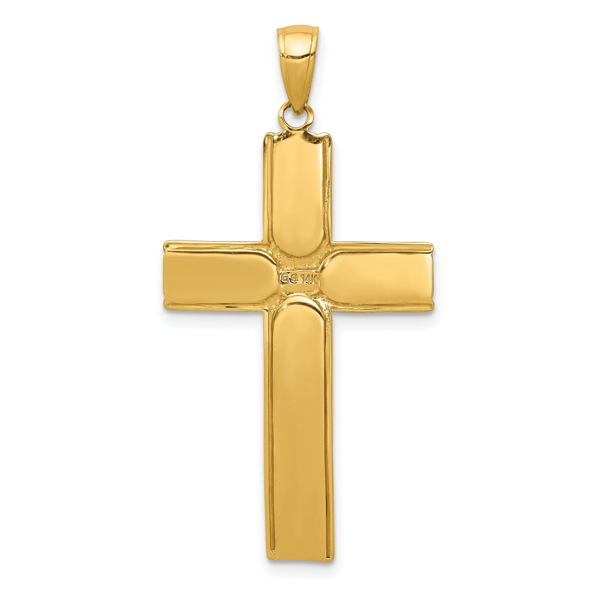 10k Yellow Gold Crucifix Cross Pendant with INRI Christ Figure and Satin Finish