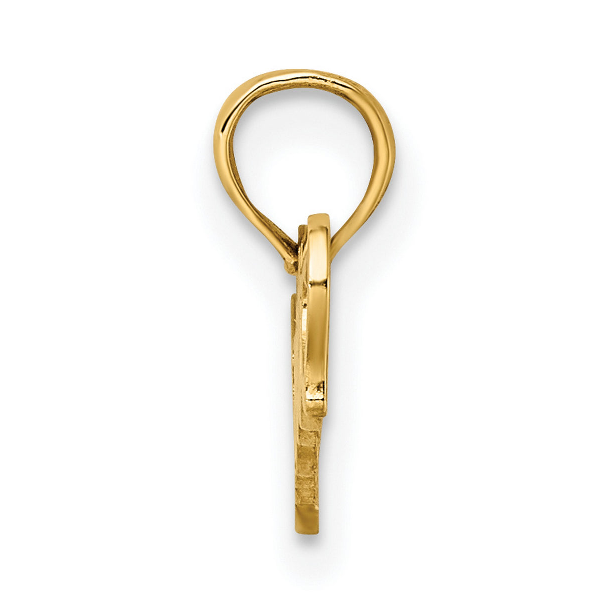 10k Yellow Gold Sweet Word Pendant with Heart Script, Cursive Charm for Women or Girls