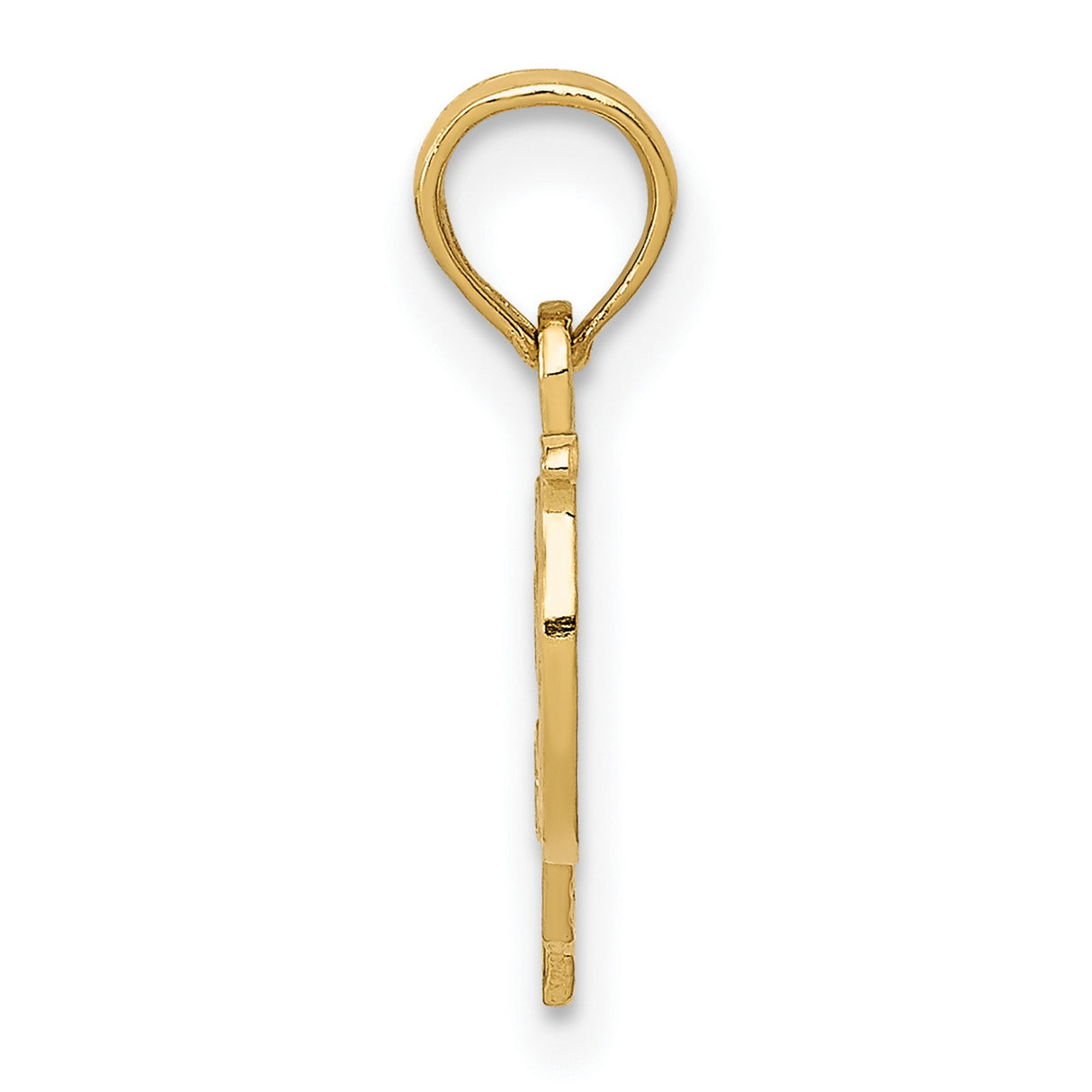 10k Yellow Gold I Love Papa Heart Pendant, Script Font, Unisex Tribute Jewelry