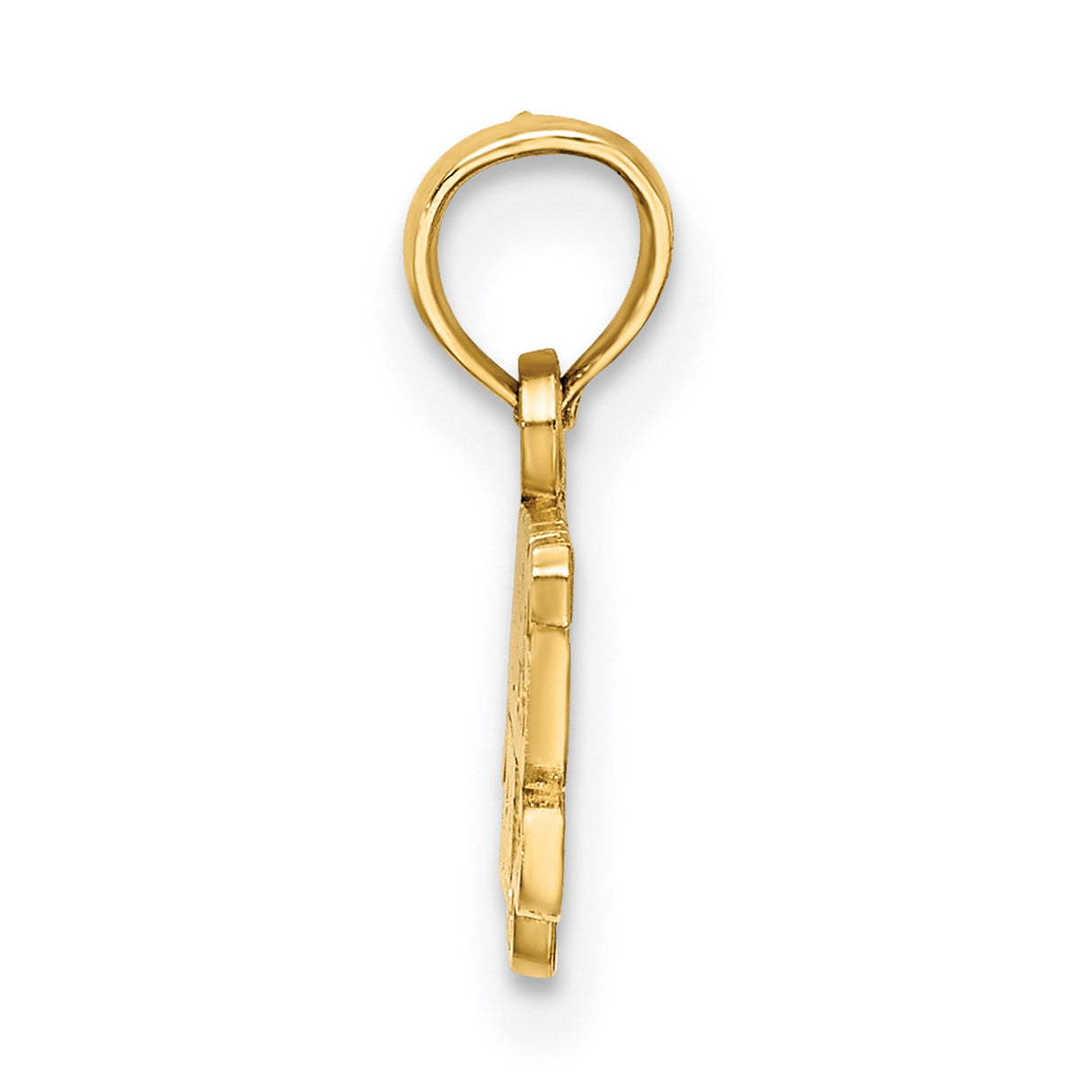 10k Yellow Gold Grandpas Girl Pendant with Block Lettering and Scroll Design