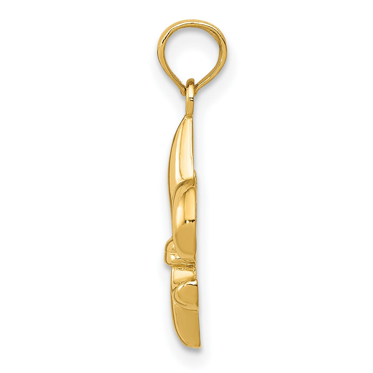 10k Yellow Gold Fleur-de-Lis Pendant, French Lily Charm Symbolizing Royalty and Faith