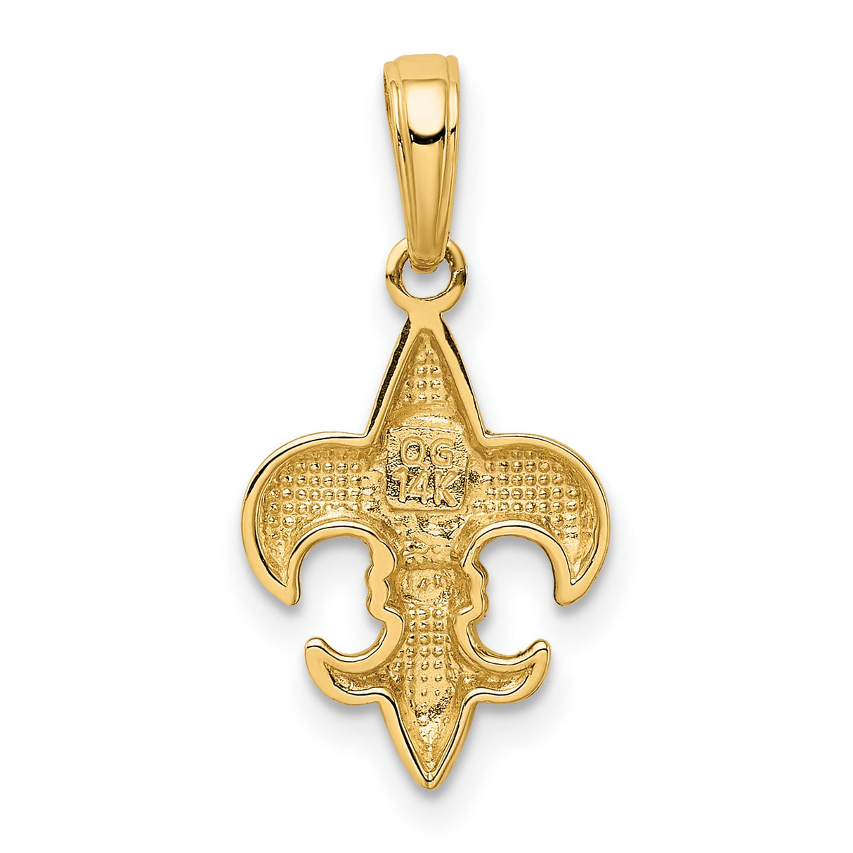10k Yellow Gold Fleur-de-Lis Pendant, French Lily Charm Symbolizing Royalty and Faith