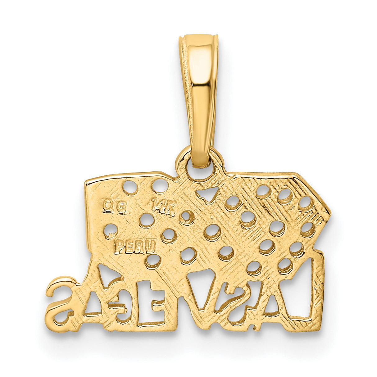 10k Yellow Gold Dice Pendant, Lucky Casino Charm, Las Vegas Gambling Theme