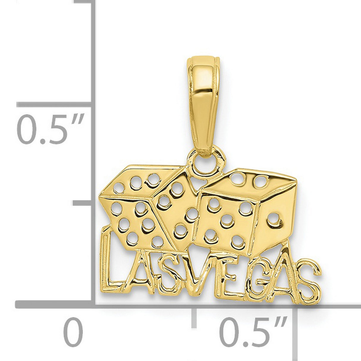 10k Yellow Gold Dice Pendant, Lucky Casino Charm, Las Vegas Gambling Theme