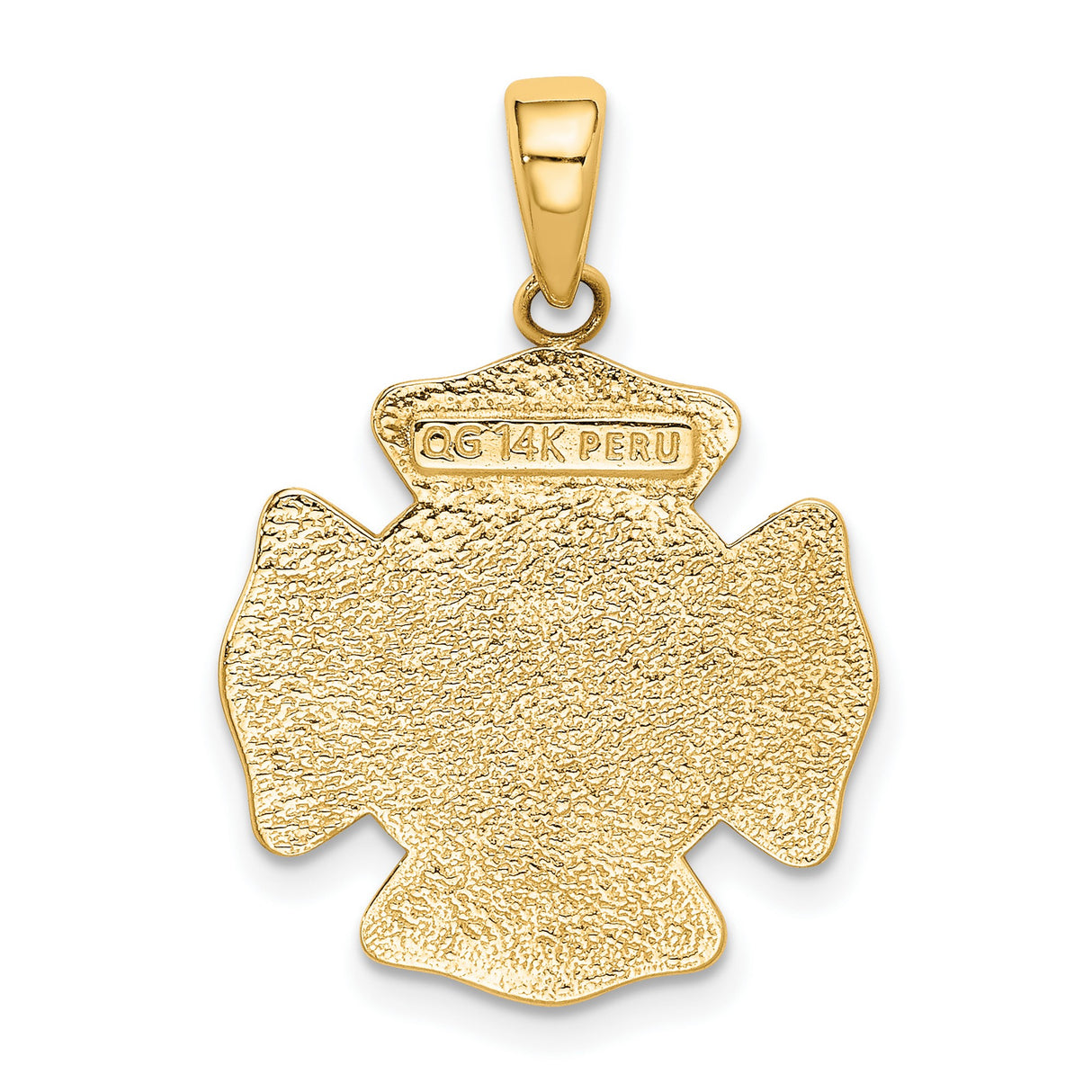 10k Yellow Gold Firefighter Pendant with St. Florian and Maltese Cross Symbols