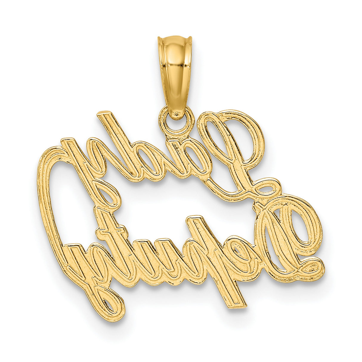 10k Yellow Gold Lady Deputy Pendant, Cursive Lettering, Western Cowgirl Nameplate Style for Women