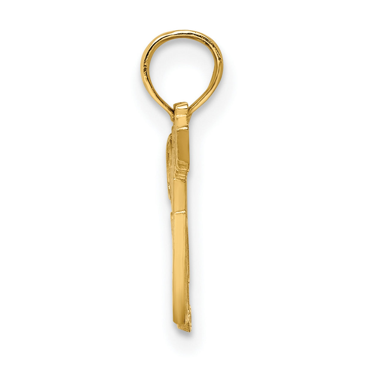 10k Yellow Gold Policemans Lady Pendant, Script Charm, Law Enforcement Tribute Jewelry