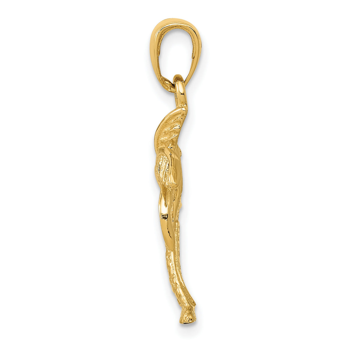10k Yellow Gold Palm Tree Pendant with Textured Trunk and Leaf Detail, Tropical Style Jewelry