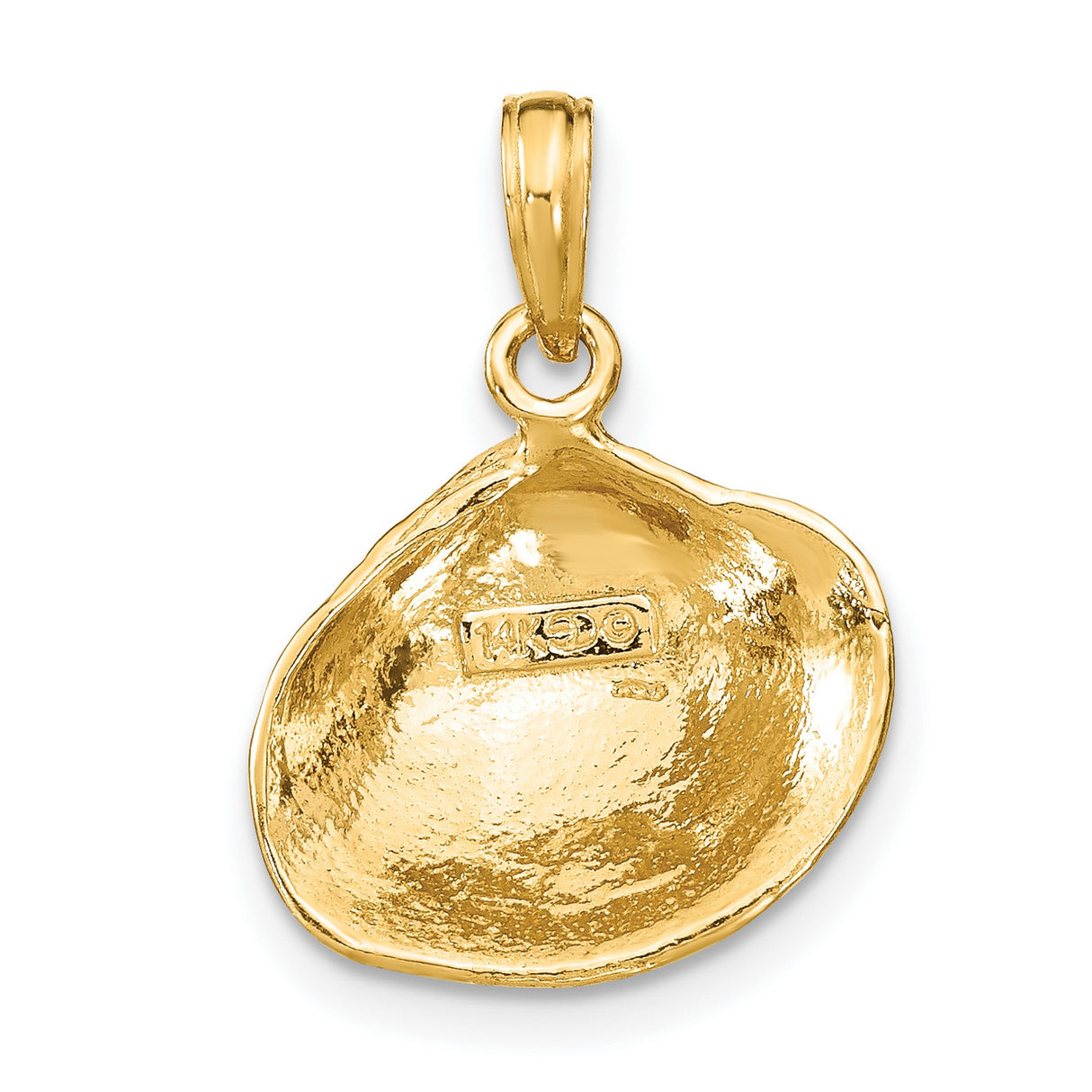 10k Yellow Gold Pendant with Detailed Seashell Design, Nautical Coastal Theme for Women