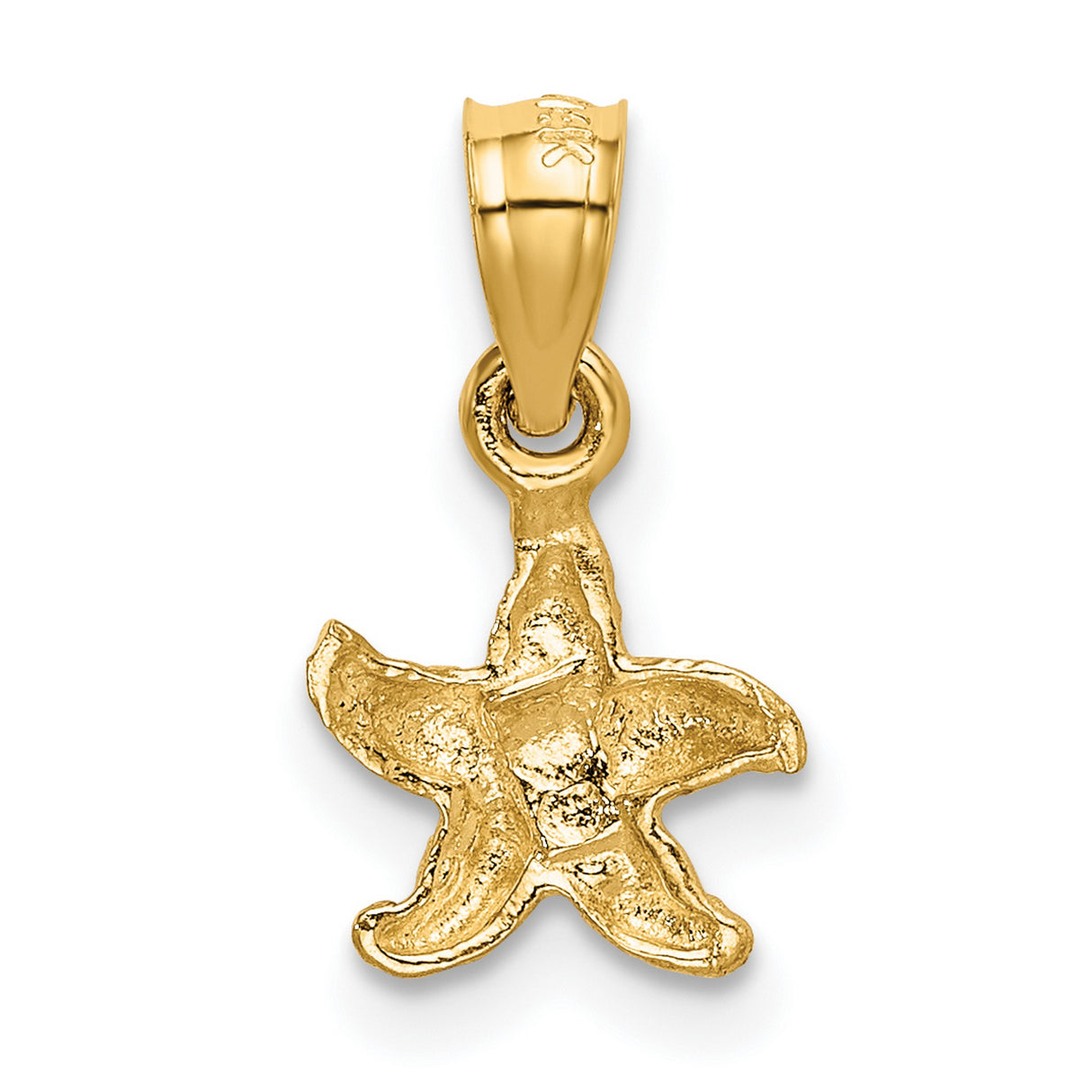 Starfish Charm Pendant in Real 10k Yellow Gold
