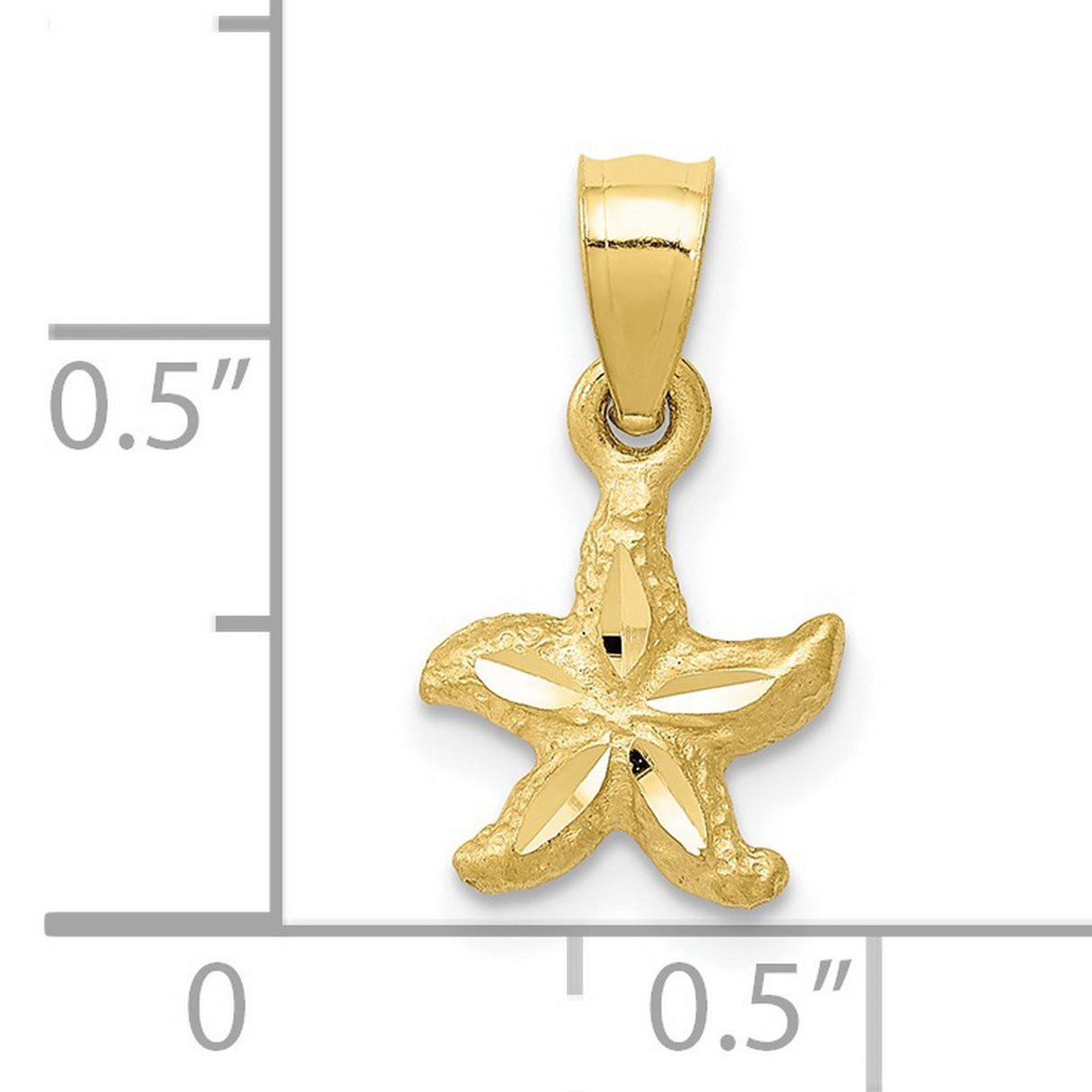 Starfish Charm Pendant in Real 10k Yellow Gold