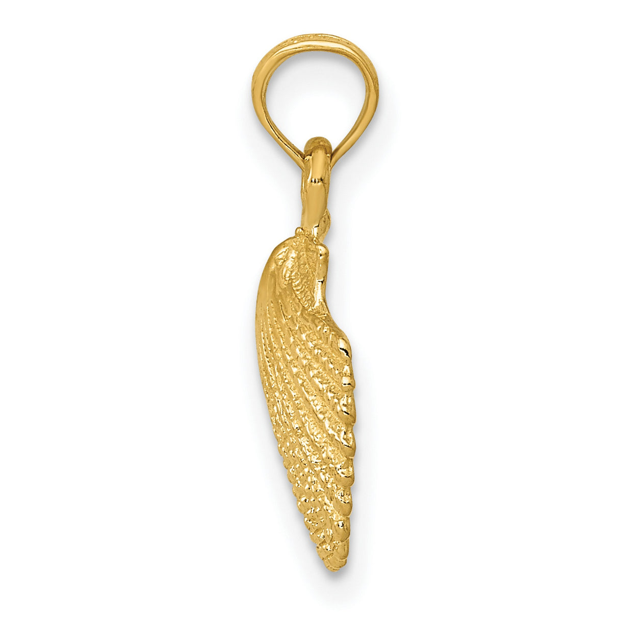 Scallop Shell Charm Pendant in Real 10k Yellow Gold