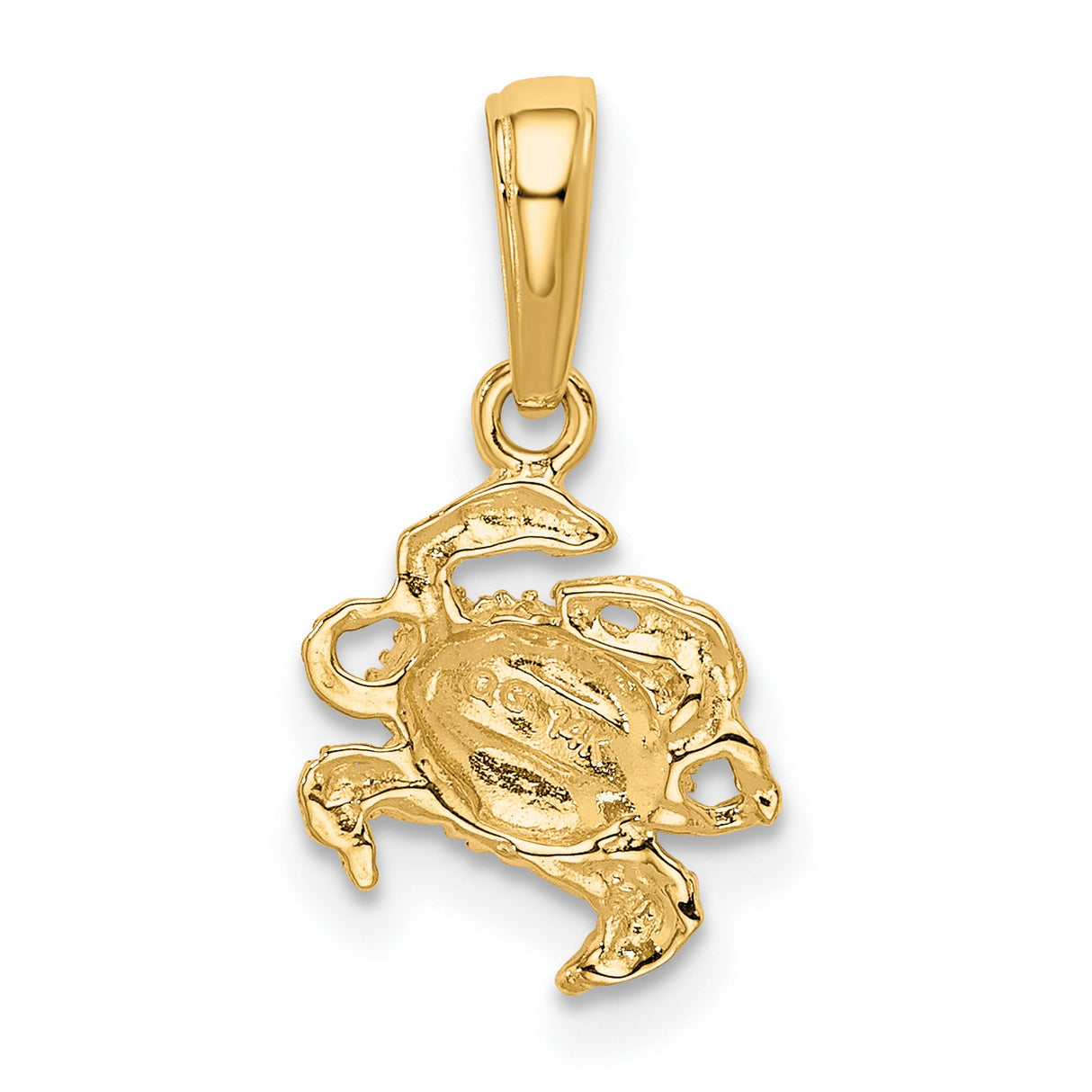 10k Yellow Gold Crab Pendant, Cancer Zodiac Symbol, Astrology Ocean Theme Jewelry for Women or Unisex