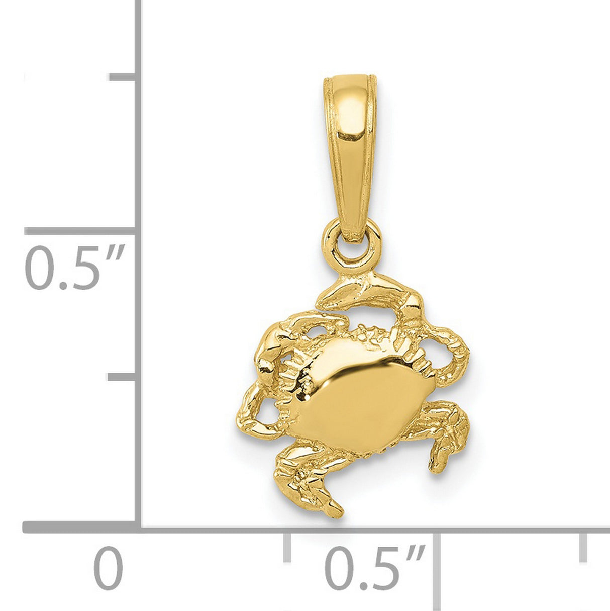 10k Yellow Gold Crab Pendant, Cancer Zodiac Symbol, Astrology Ocean Theme Jewelry for Women or Unisex