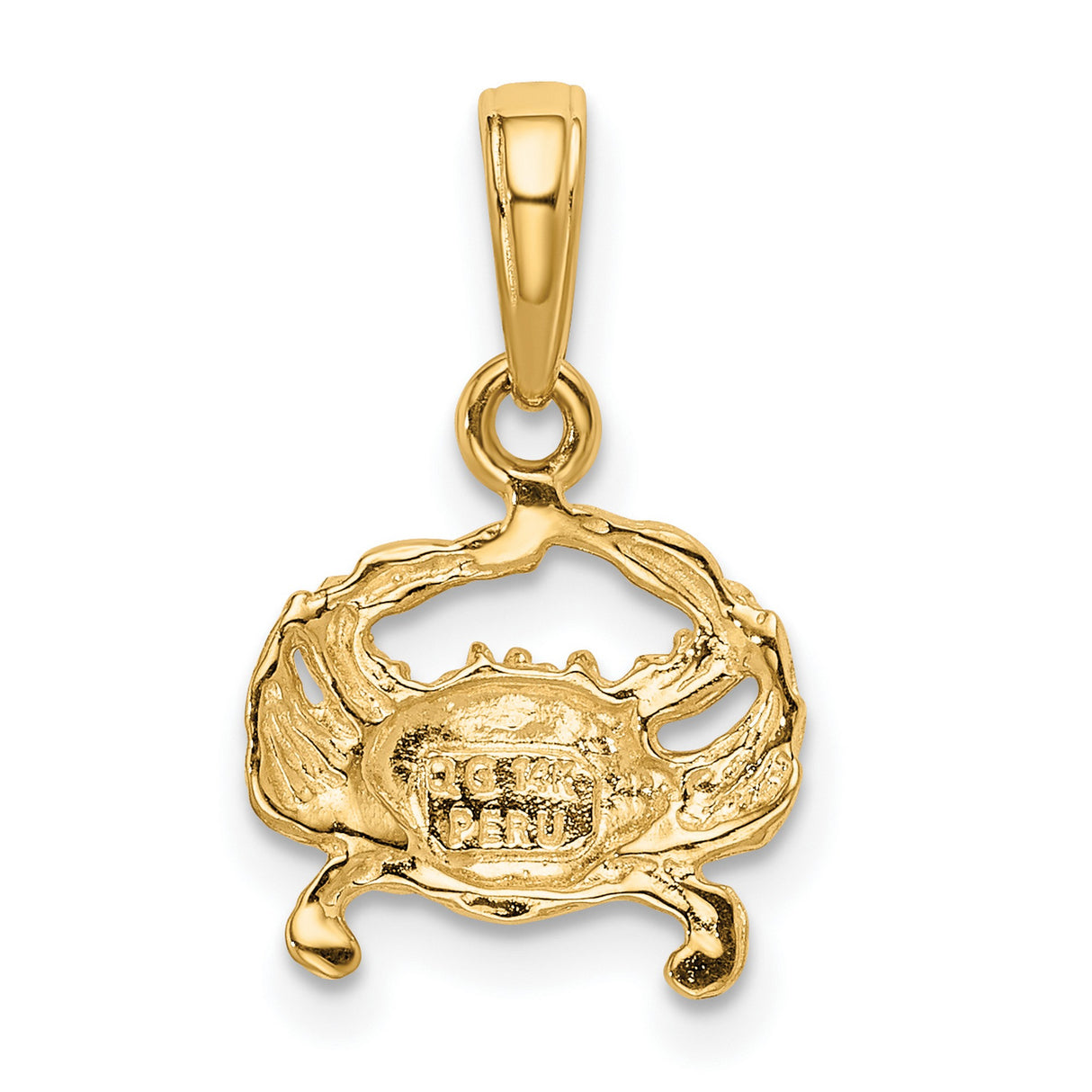 10k Yellow Gold Crab Pendant, Cancer Zodiac Nautical Charm for Women or Unisex Wear