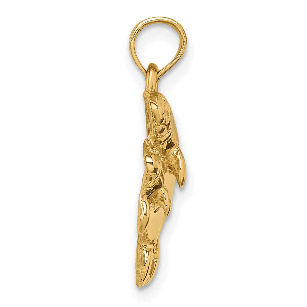 Swimming Manatees Charm Pendant in Real 10k Yellow Gold