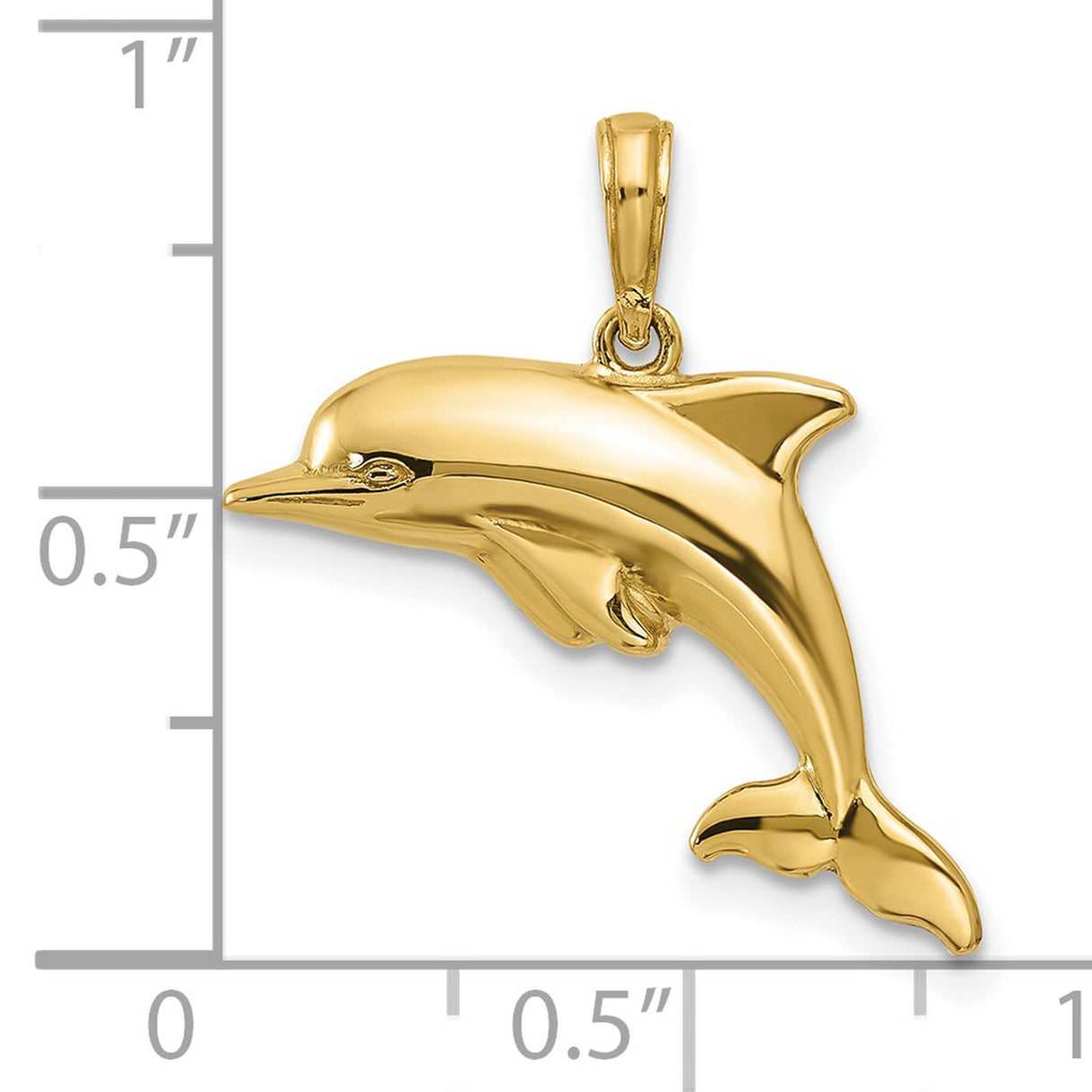 10k Yellow Gold Dolphin Pendant, Ocean Inspired Marine Animal Charm for Women