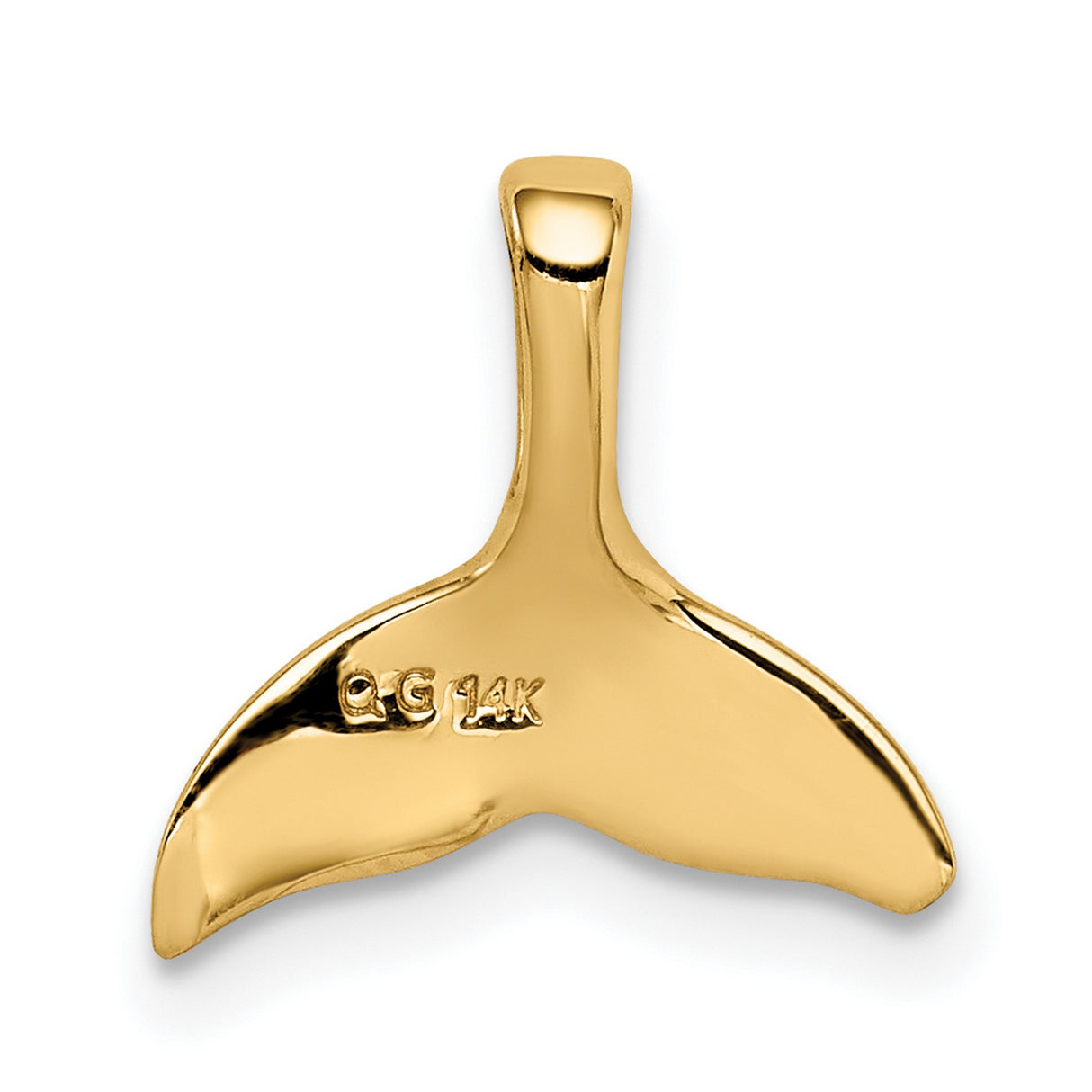 10k Yellow Gold Whale Tail Pendant, Nautical Ocean Symbol for Men and Women
